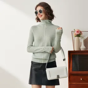 100% Cashmere Pearl Buttoned Sweater