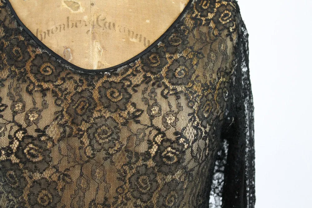 1920s lace spiderweb antique handkerchief dress xs | new fall