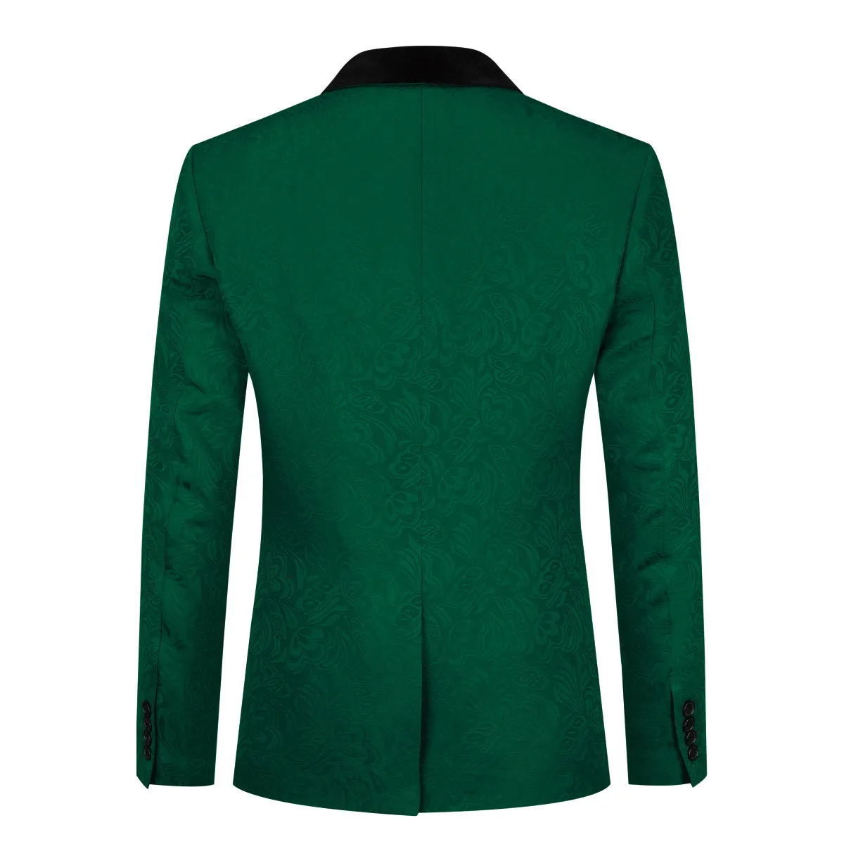 3-Piece Paisley Suit Shawl Collar Suit Green