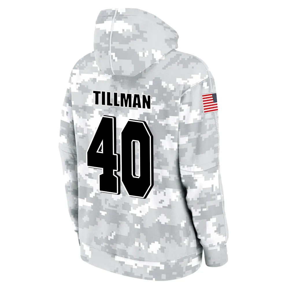 #40 Tillman Salute to Players Hoodie Arizona Cardinals Fashion Fan Hoodies Fall Fleece Tops American Football Fan Gifts