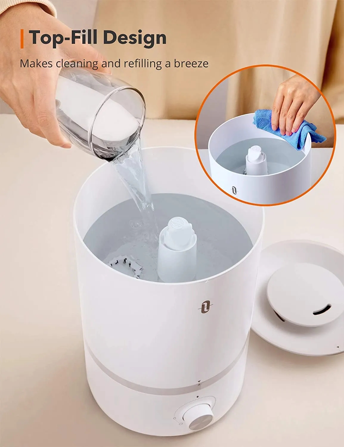 4L Cool Mist Humidifier 047,Top Fill Humidifiers for Large Bedroom