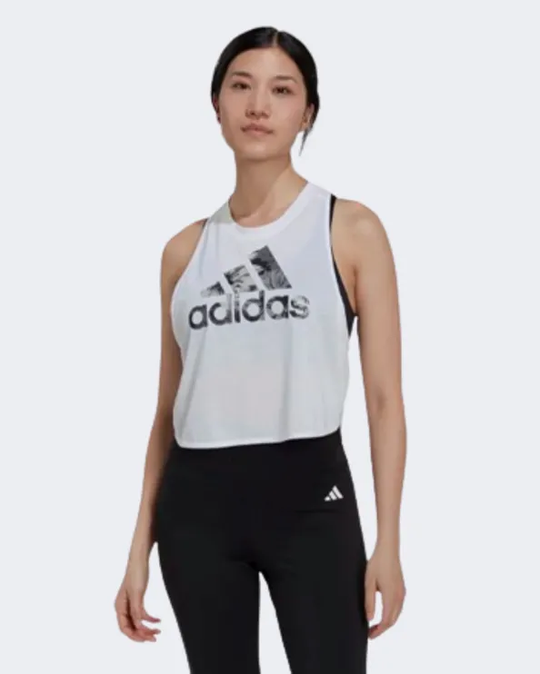 Adidas Aeroready Floral Women Training Tank White/Black Hd6287