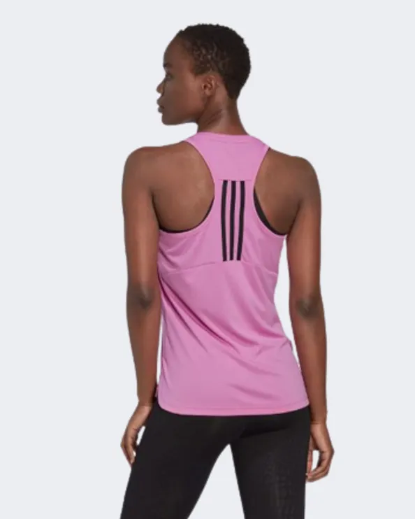 Adidas Designed To Move 3-Stripes Women Training Tank Purple Hn1041