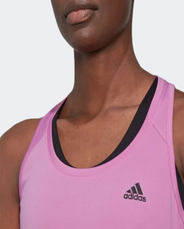 Adidas Designed To Move 3-Stripes Women Training Tank Purple Hn1041