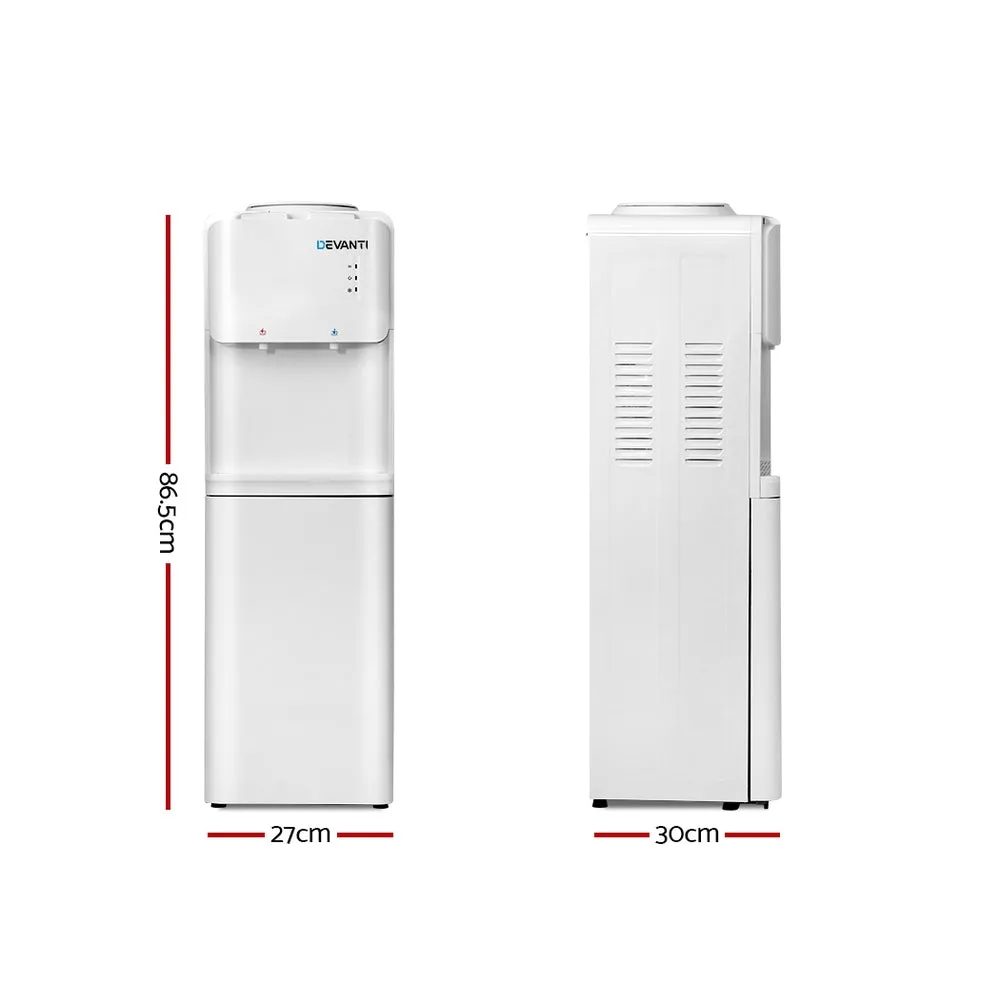 Adjustable Dual Tap Water Cooler Dispenser, White - Devanti