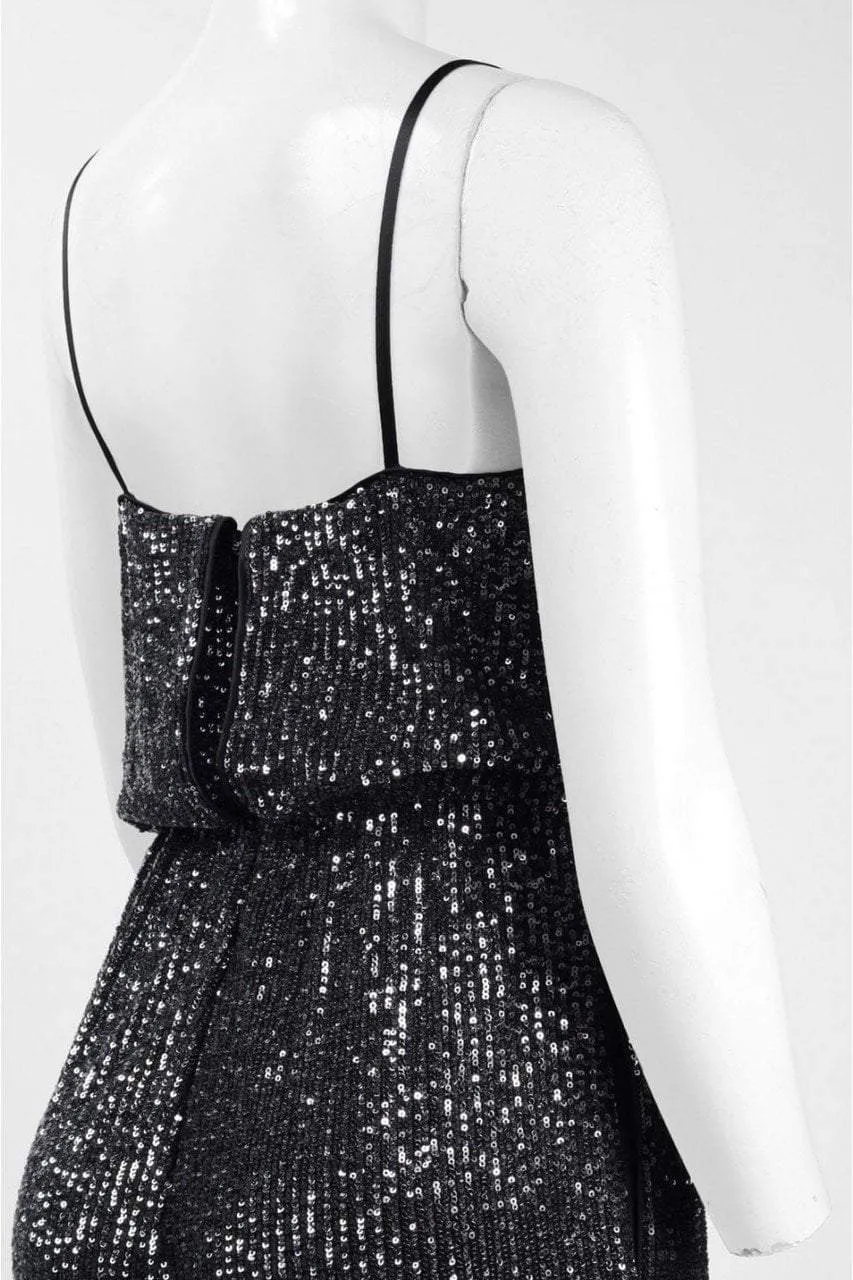 Aidan Mattox - MD1E201690 Sleeveless Allover Sequined Jumpsuit