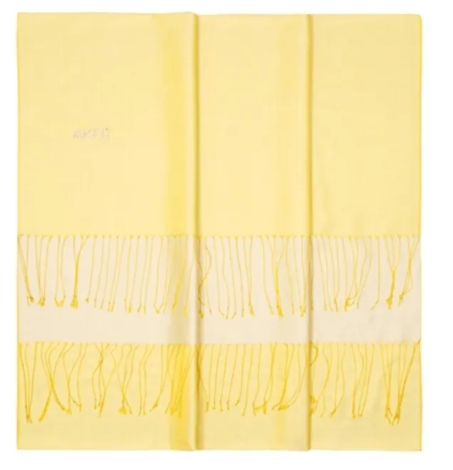 Aker Bi-Color Ladies Silk Shawl Scarf - Banana Mania