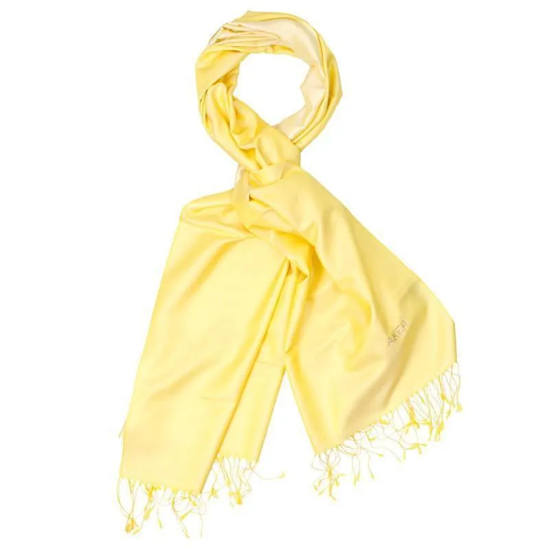 Aker Bi-Color Ladies Silk Shawl Scarf - Banana Mania