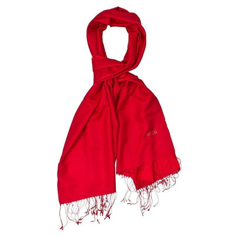 Aker Bi-Color Silk Shawl with Swarovski Stones - Venetian Red