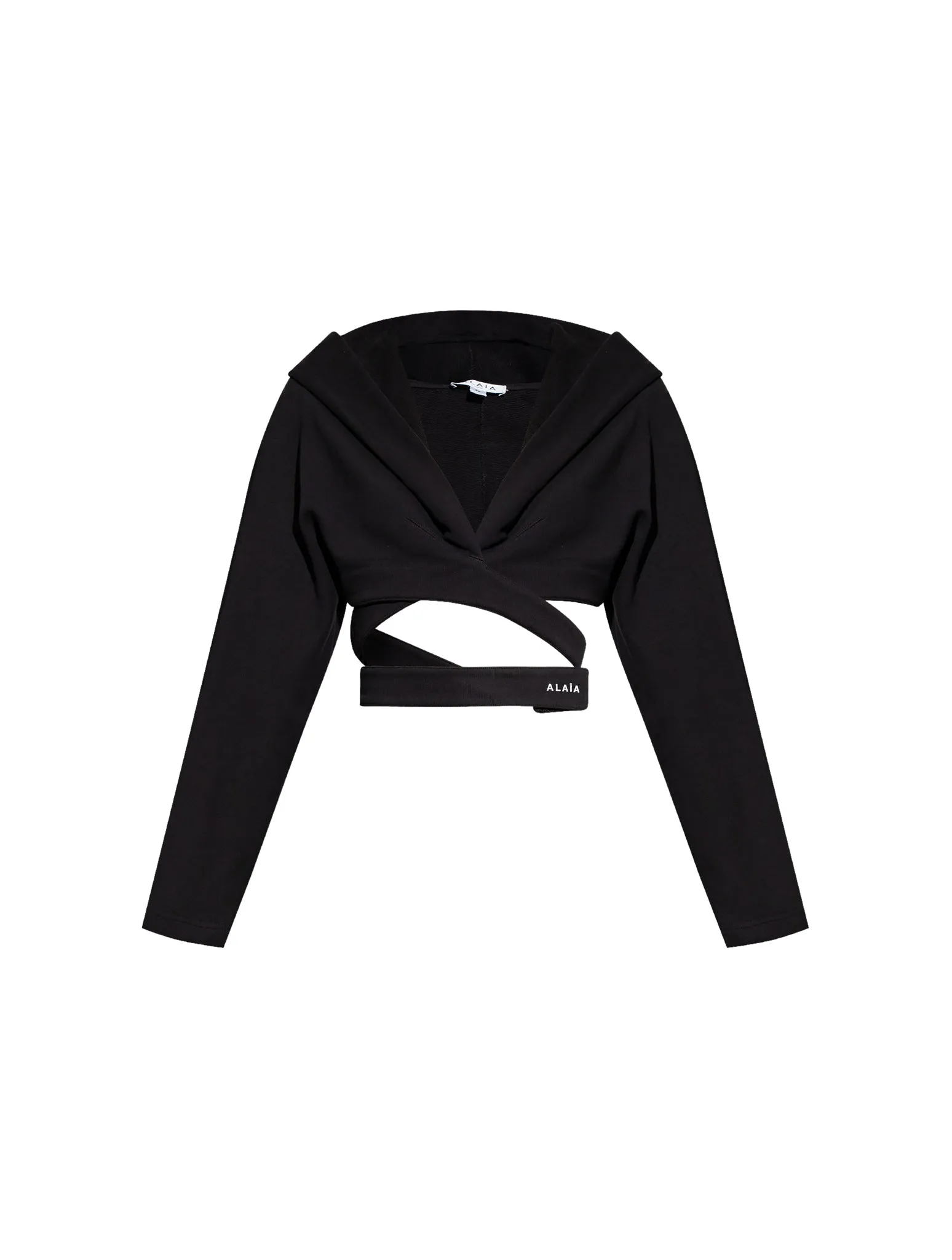 ALAÏA BLACK CROPPED HOODIE