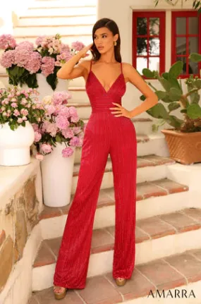 Amarra 94042 Jumpsuit Fitted Sequin Sleeveless Long Sweetheart Neckline Prom Formal Pageant