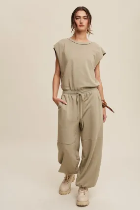 Athleisure French Terry Jogger Jumpsuit