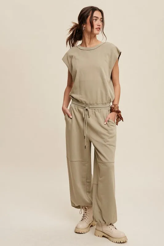 Athleisure French Terry Jogger Jumpsuit