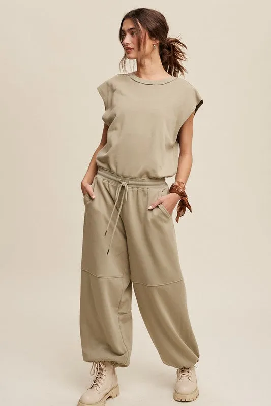 Athleisure French Terry Jogger Jumpsuit