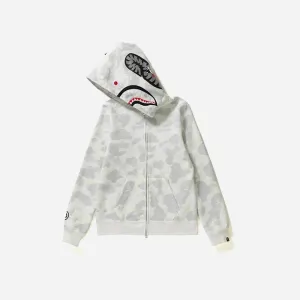 BAPE CITY CAMO SHARK FULL ZIP HOODIE WHITE