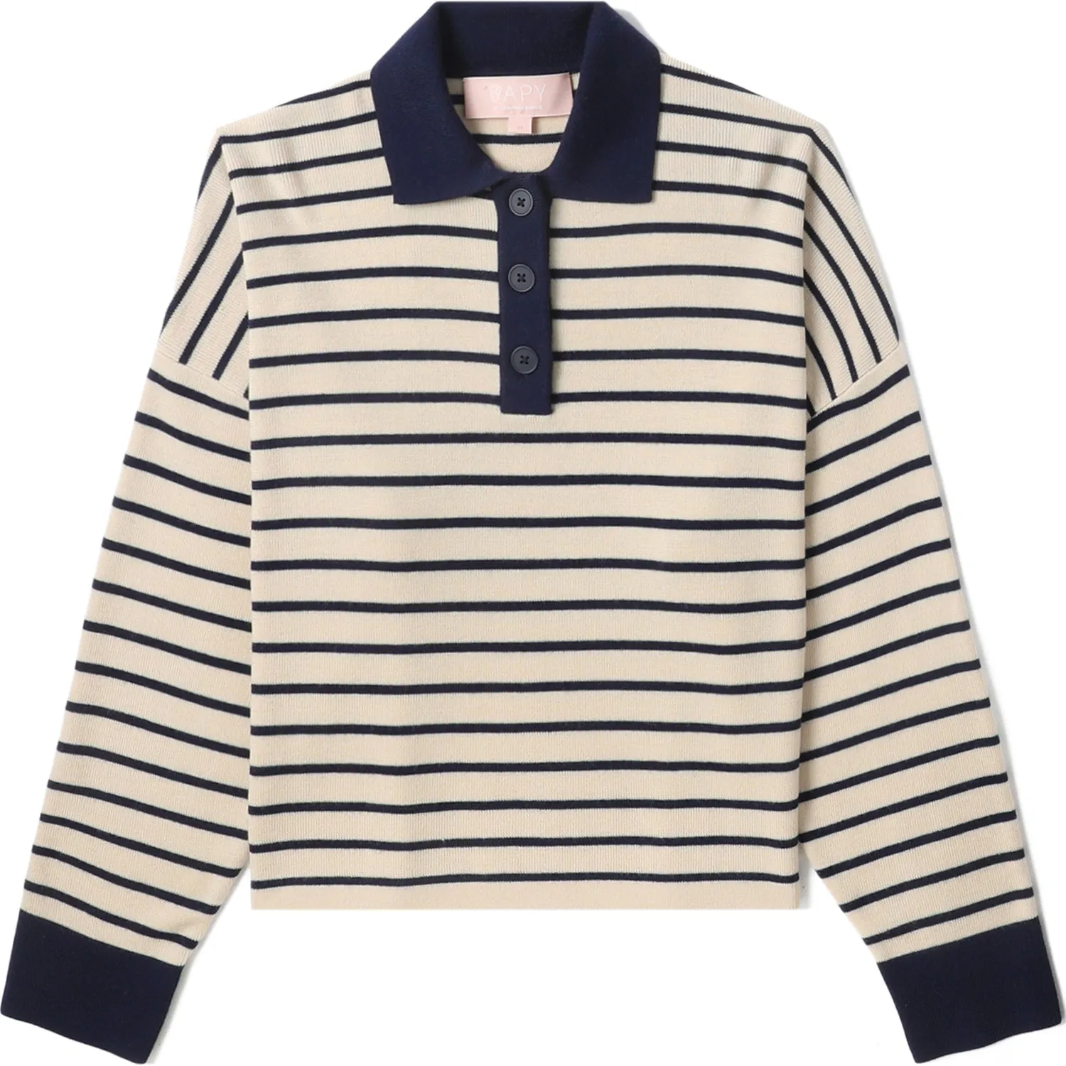 BAPY STRIPES POLO SWEATER LADIES