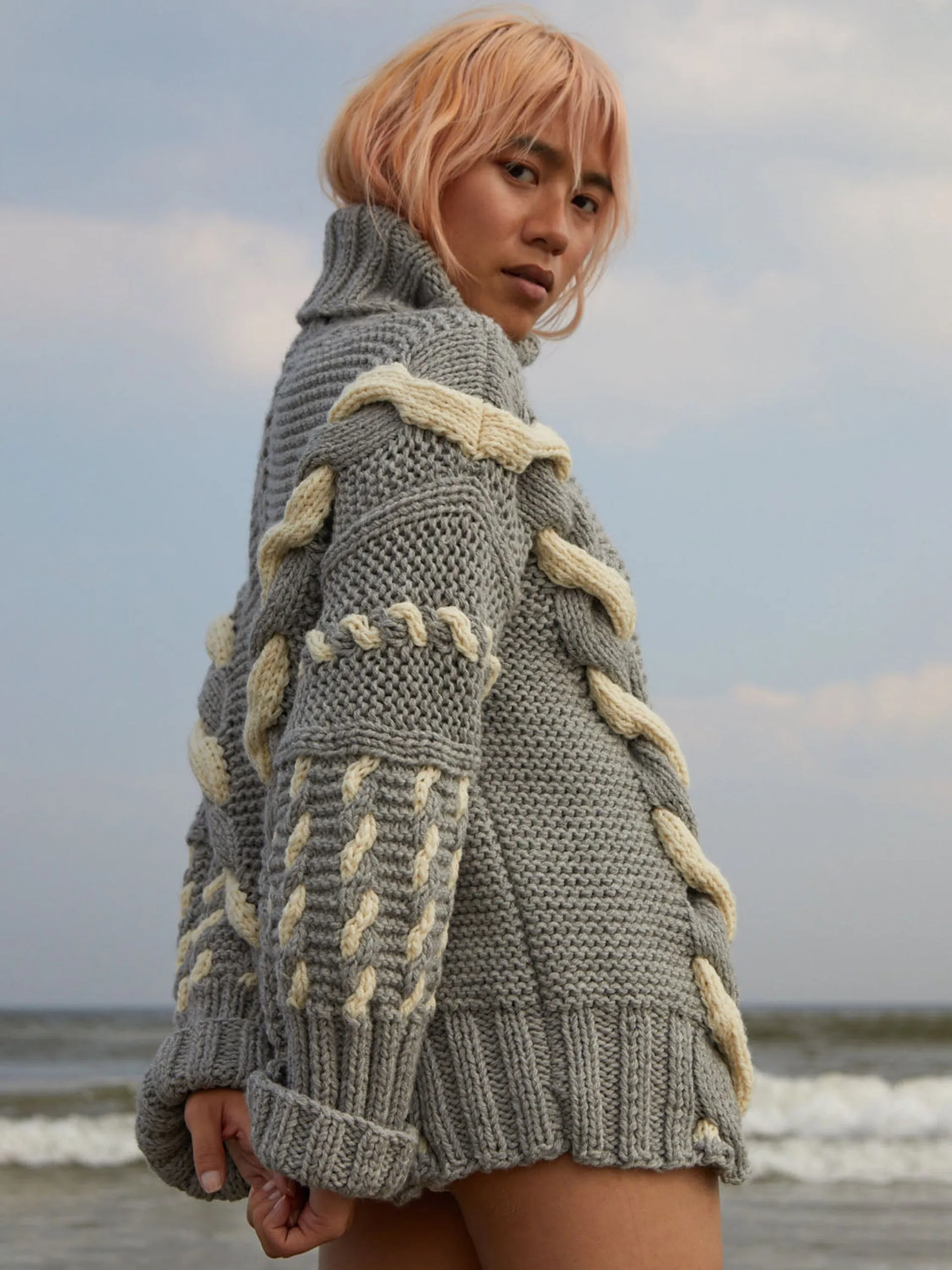 Barbora dove grey wool turtleneck