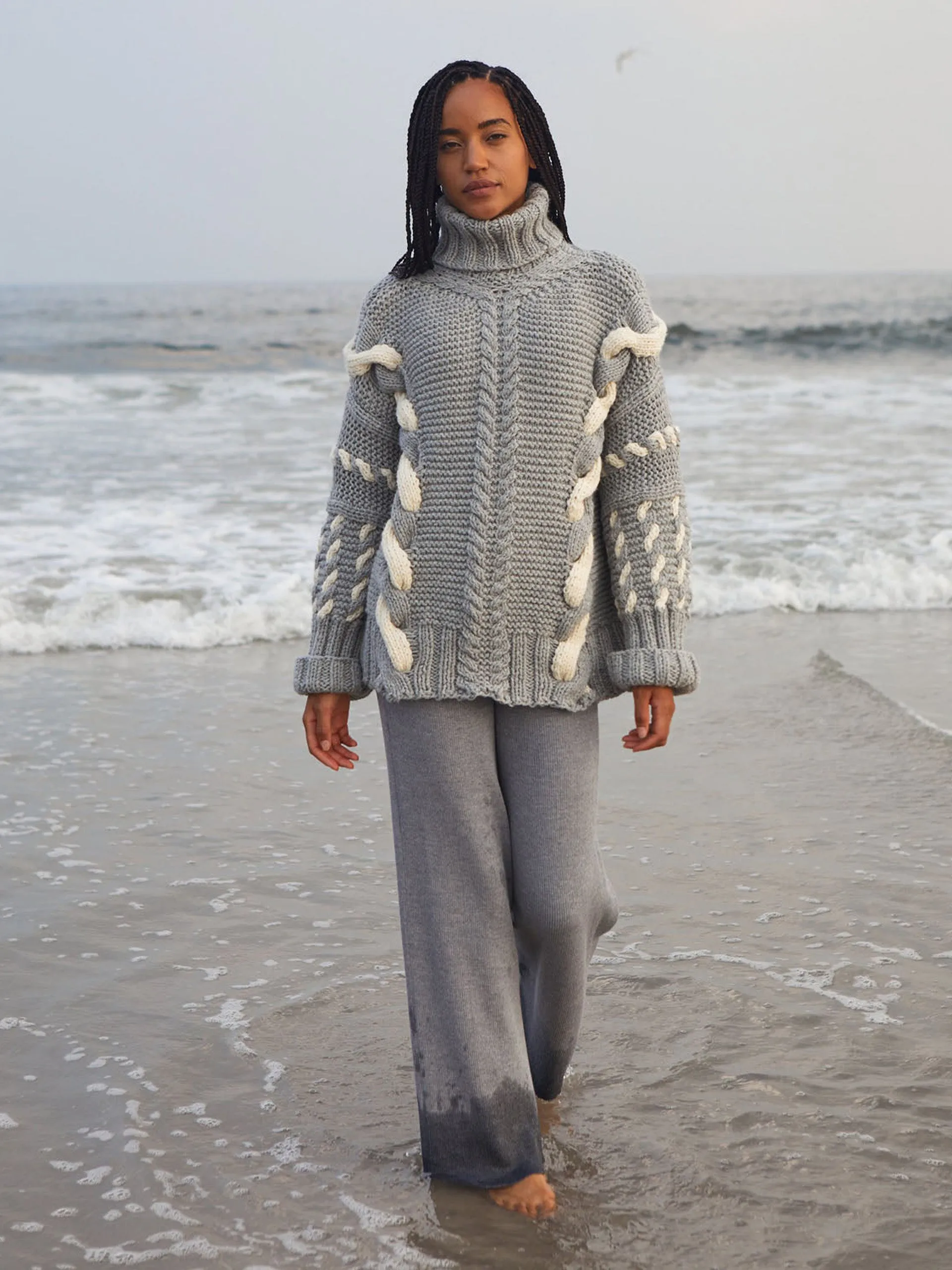 Barbora dove grey wool turtleneck