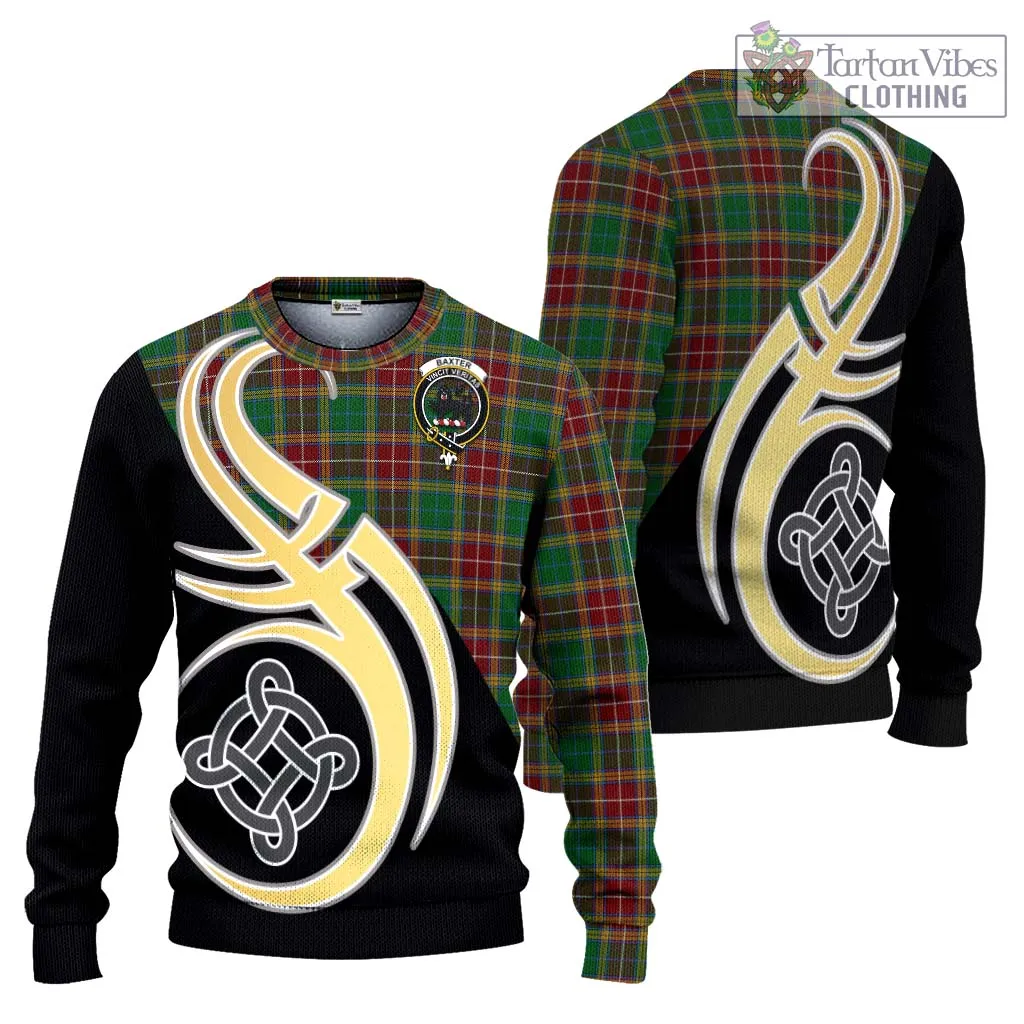 Baxter Tartan Ugly Sweater with Family Crest and Celtic Symbol Style