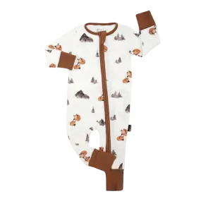 BELAN J Footless Sleeper with Fold-Over Cuffs - Foxes