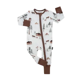 BELAN J Footless Sleeper with Fold-over Cuffs - Moose