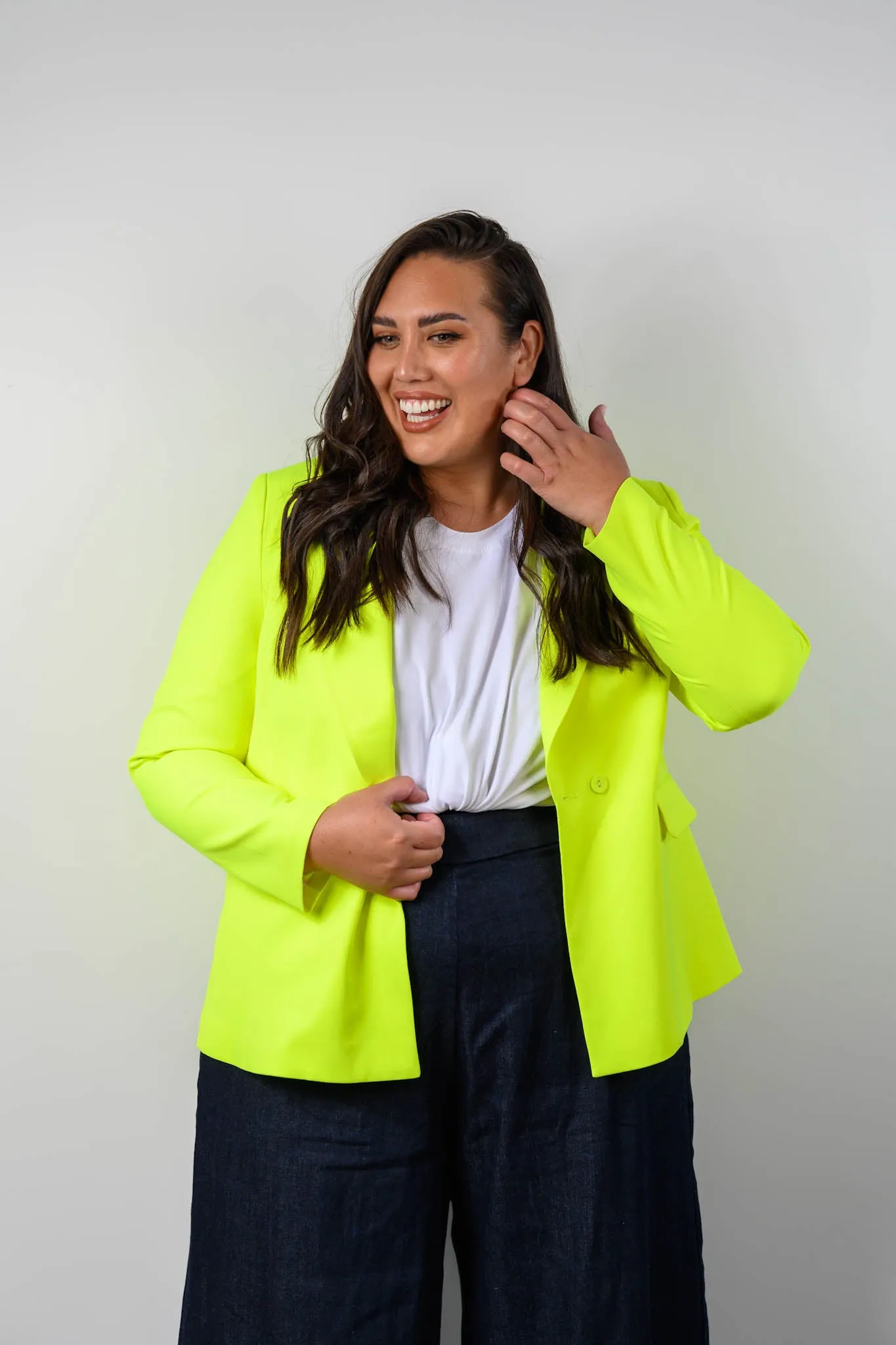 Betty Relaxed Fit Blazer - Neon Yellow