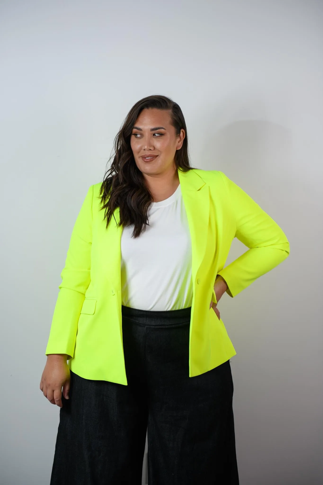 Betty Relaxed Fit Blazer - Neon Yellow