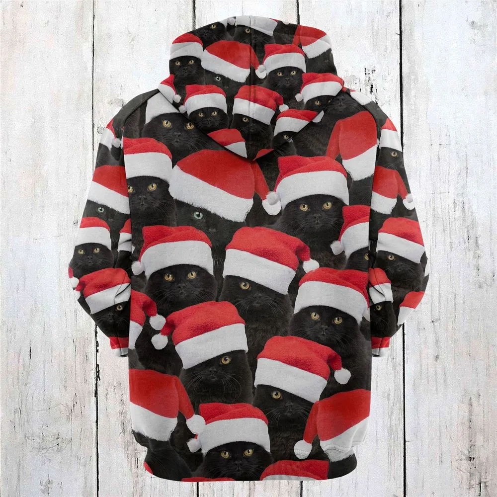 Black Cat Christmas Group All Over Print 3D Hoodie For Men And Women, Best Gift For Cat lovers, Best Outfit Christmas