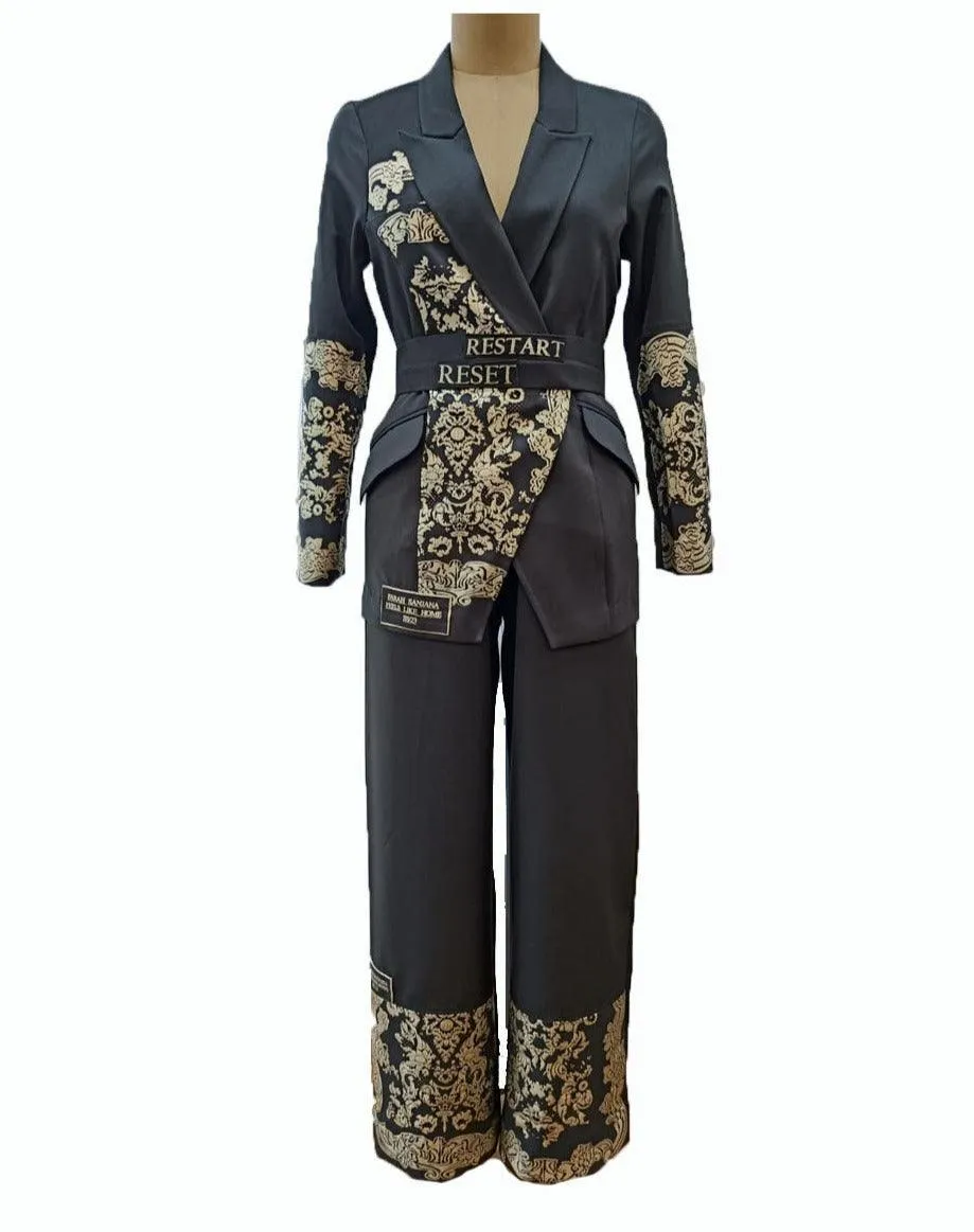 Black Gold Porcelain Blazer Set