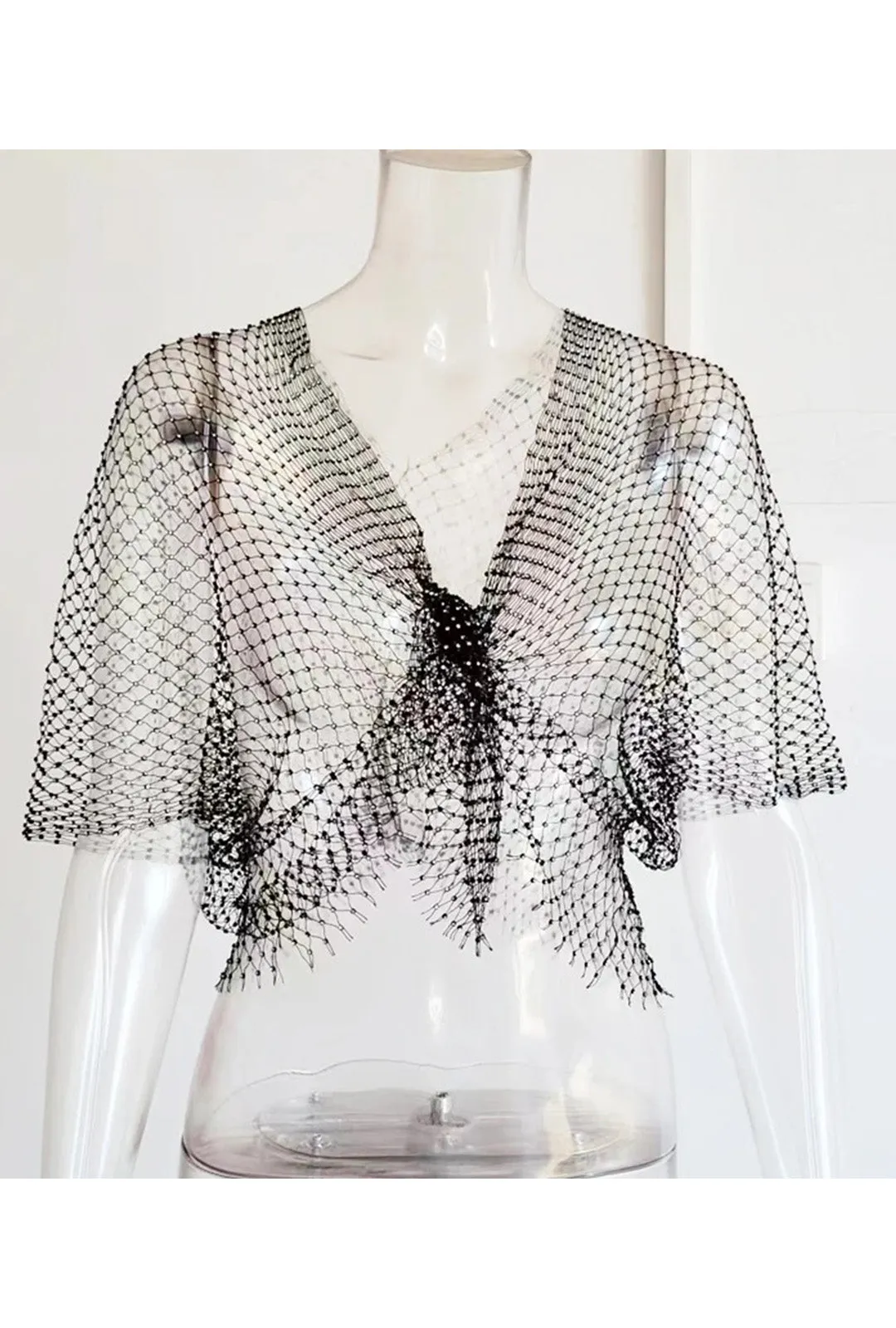 Black Rhinestone Shawl