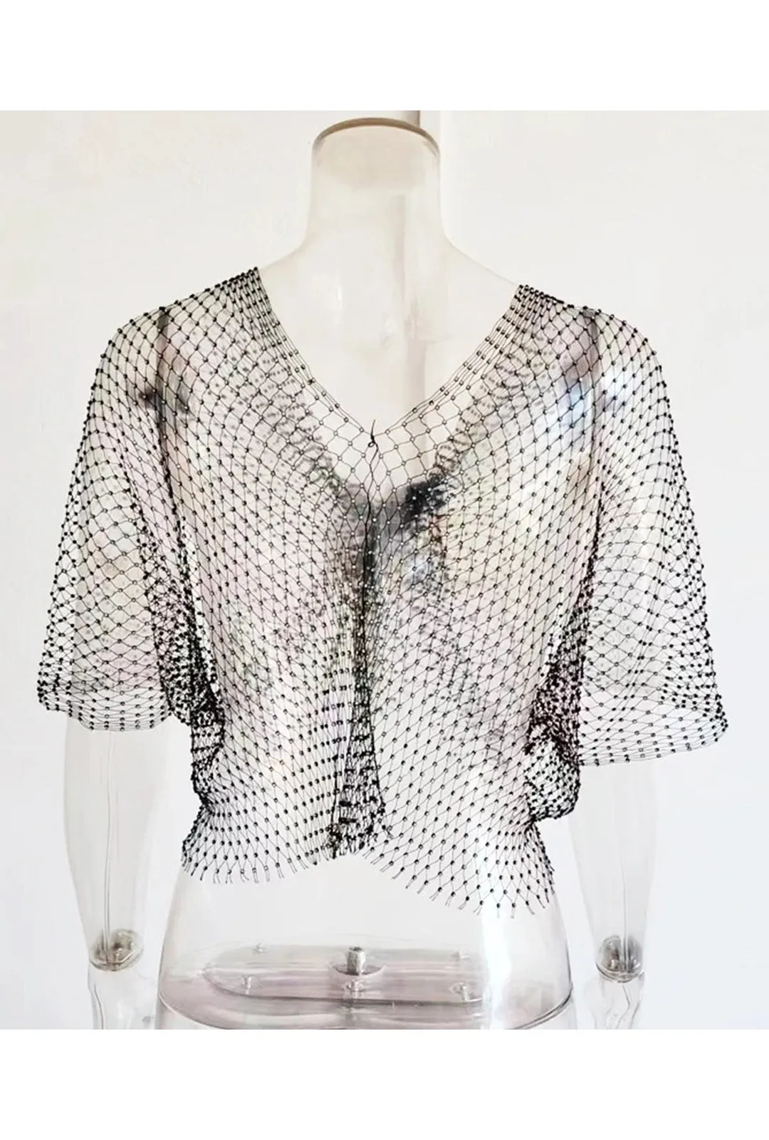 Black Rhinestone Shawl