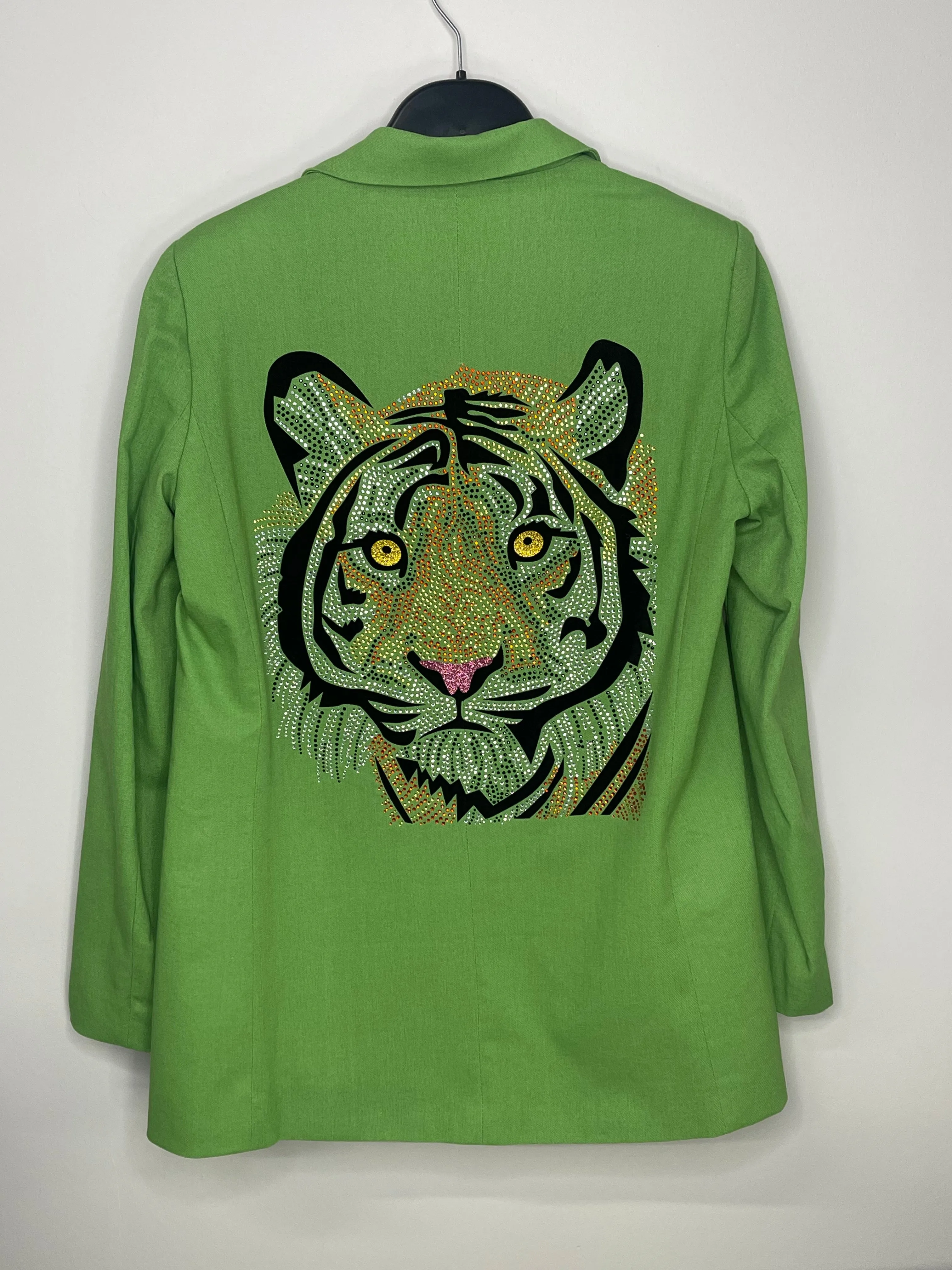 Blazer, Linen Green, Tiger Face