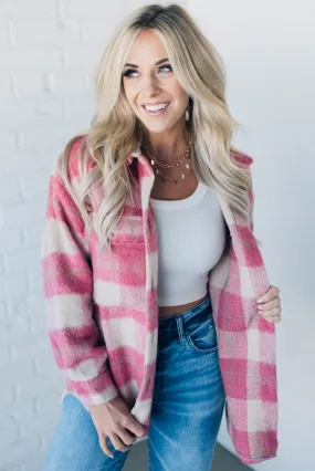 Blushing Brushed Flannel Shacket