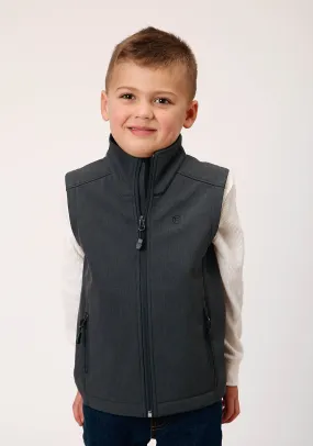 BOYS  HEATHER GREY SOFT SHELL TECH VEST