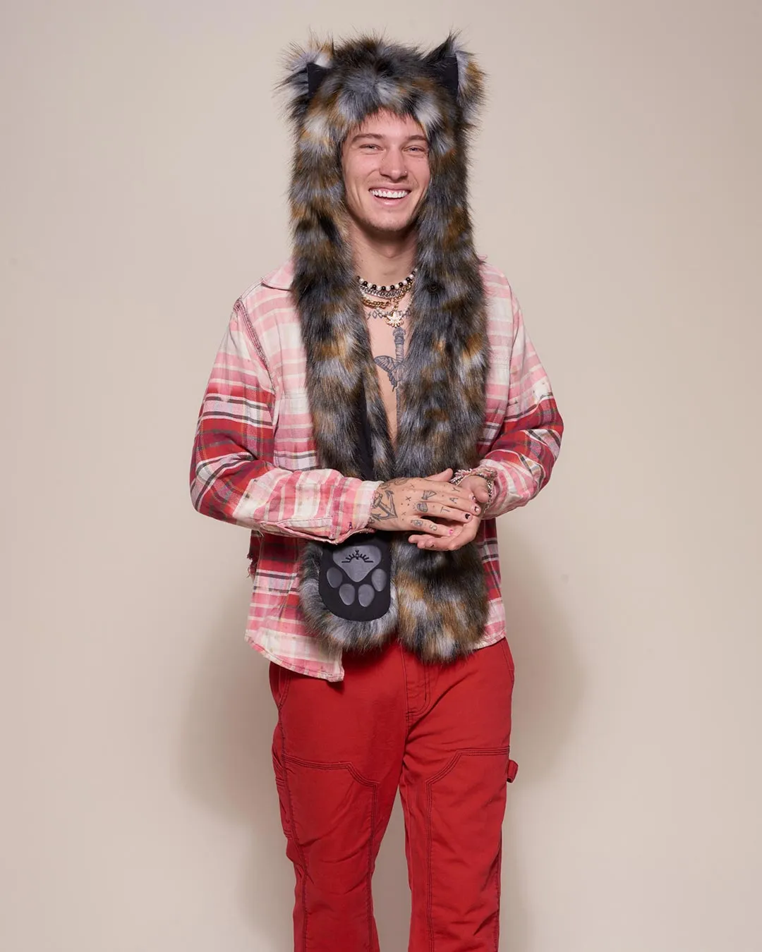 Brindle Wolf Collector Edition Faux Fur Hood | Men's