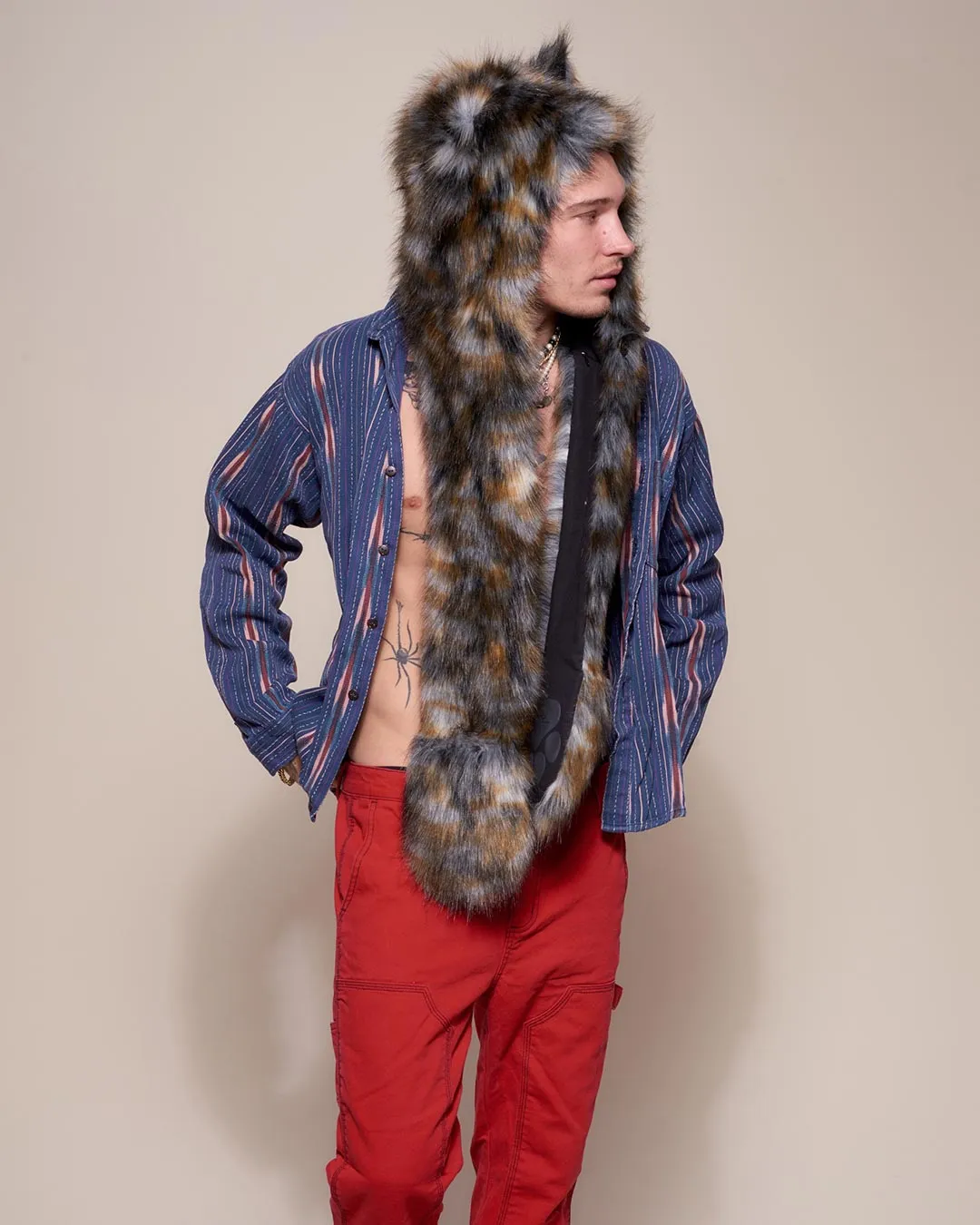 Brindle Wolf Collector Edition Faux Fur Hood | Men's