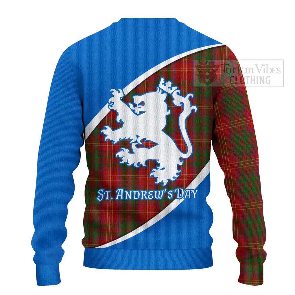 Burns Family Crest Tartan Ugly Sweater Celebrate Saint Andrew's Day in Style