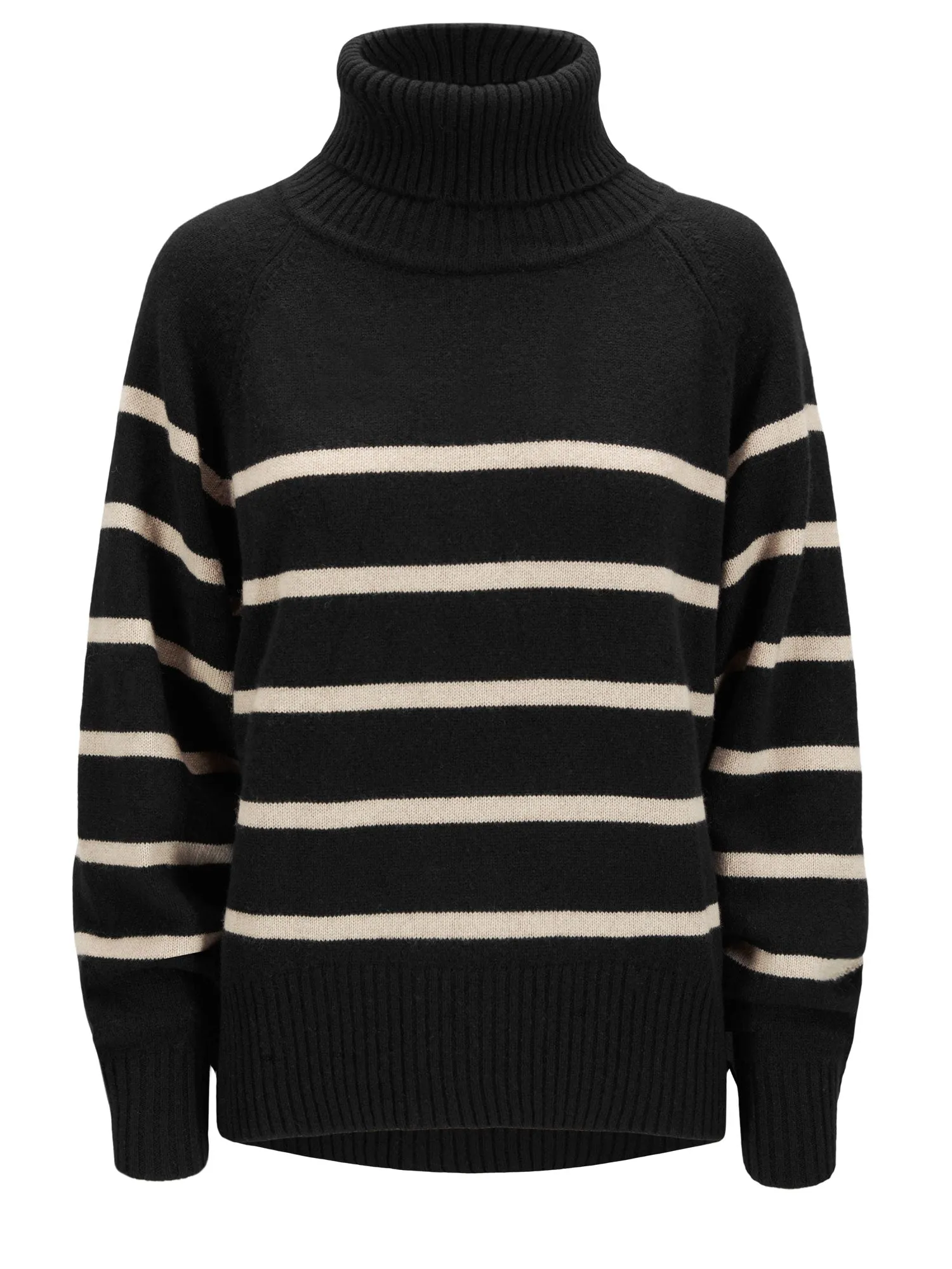 Cashmere sweater "Milano" - stripe black and ginger