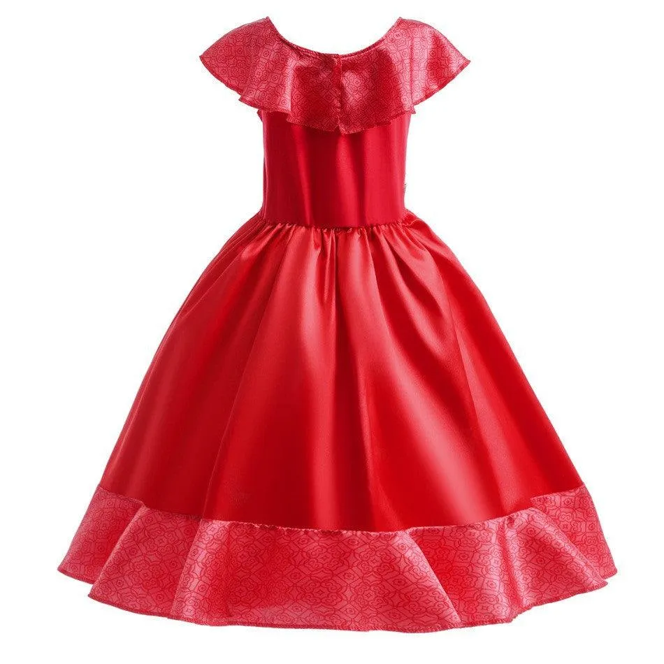 Children's Halloween cosplay costume Luxurious Princess Dress Girl's pearl ruffled princess skirt Elegant Evening Gown Set