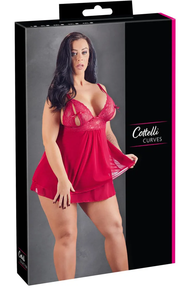 Cottelli Curves Red Babydoll (Large)