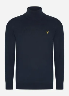 Cotton merino turtleneck jumper - dark navy