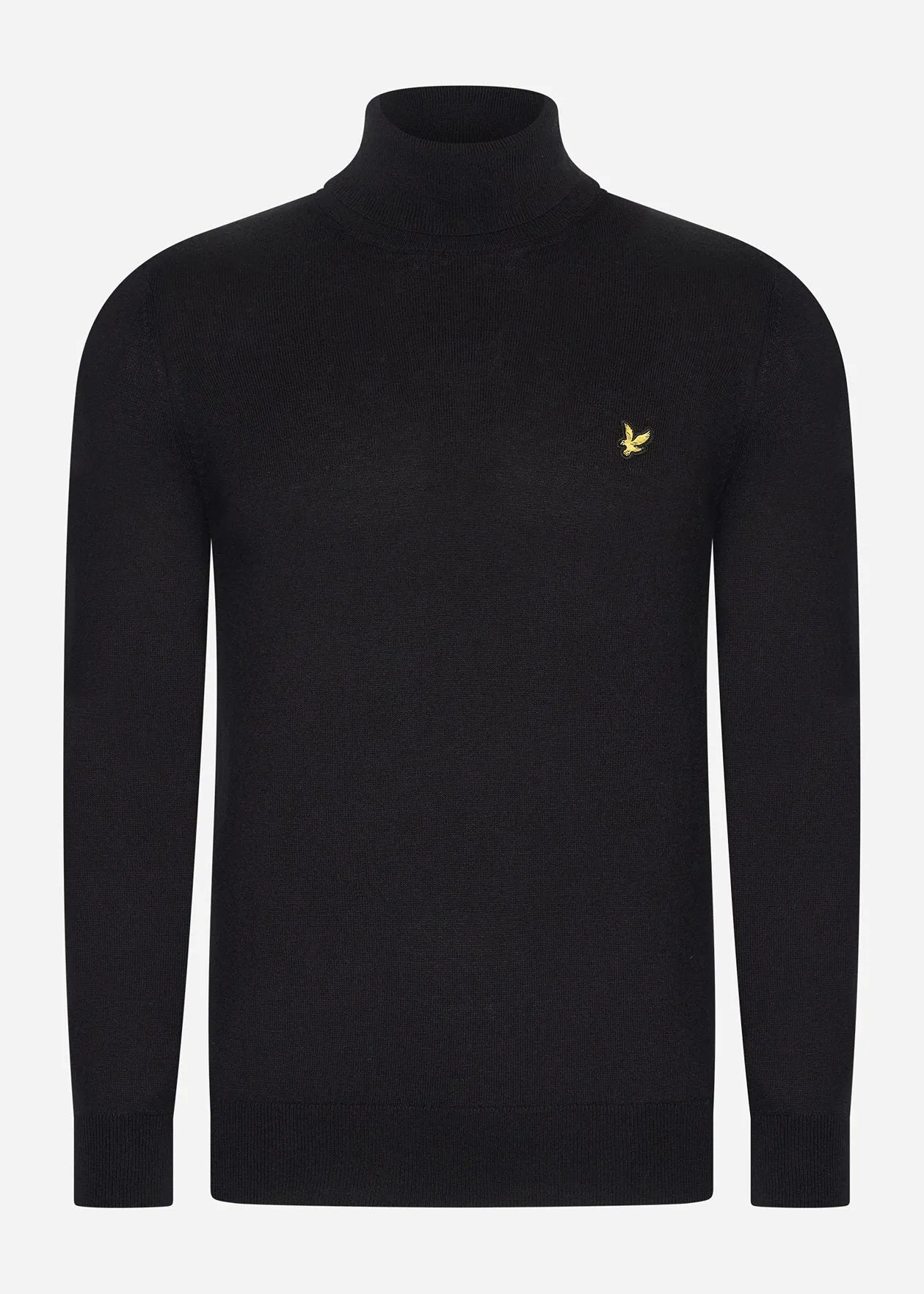 Cotton merino turtleneck jumper - jet black