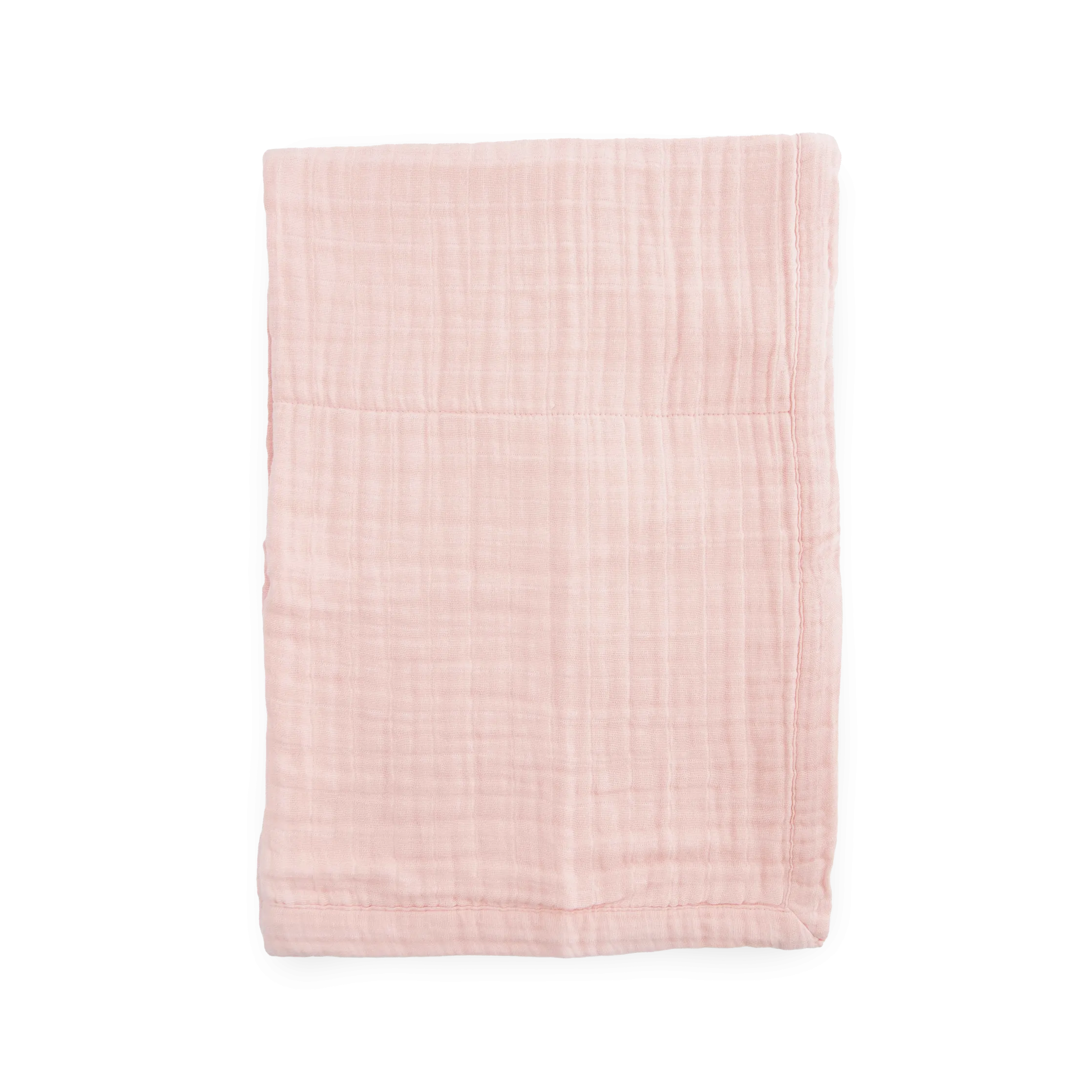 Cotton Muslin Baby Quilt - Light Pink