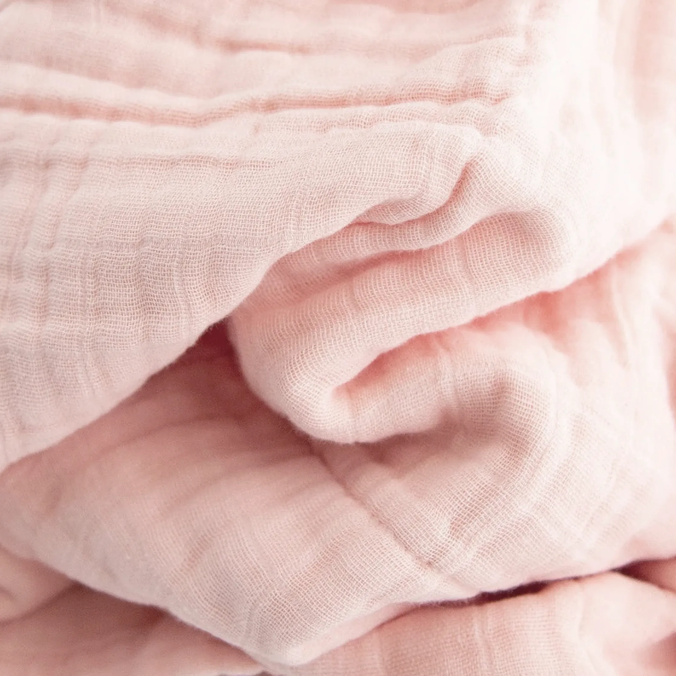 Cotton Muslin Baby Quilt - Light Pink