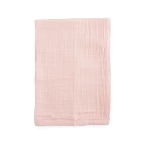 Cotton Muslin Baby Quilt - Light Pink