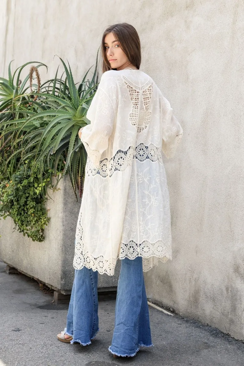 Crochet Open Patch Kimono