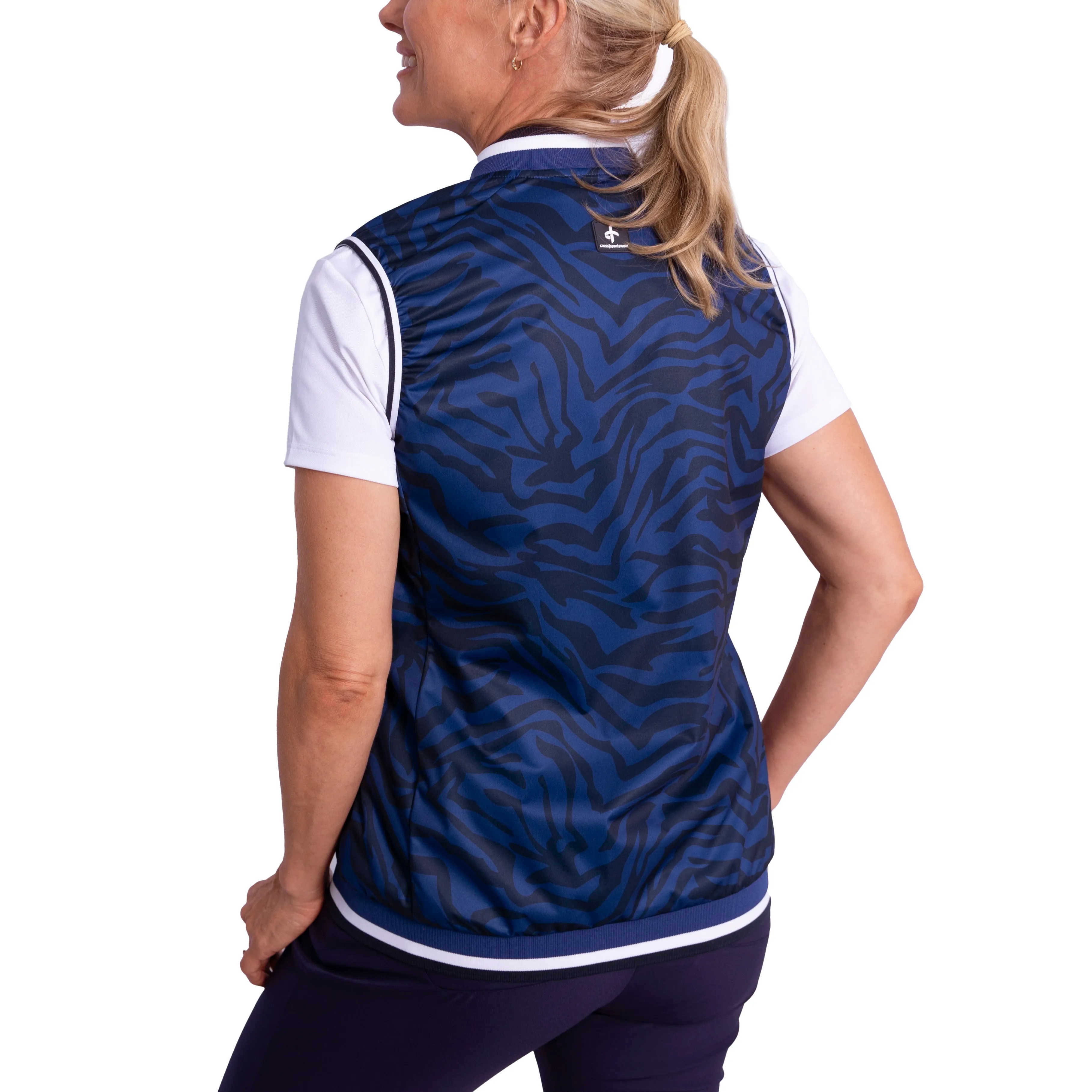 Cross Women's Storm Golf Vest - Navy Zebra