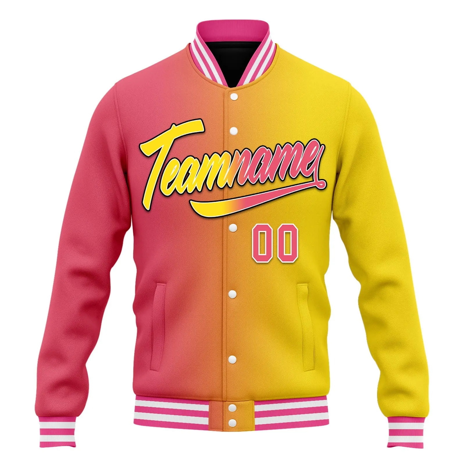 Custom Split Fashion Jacket Bomber Full-Snap Varsity Letterman Personalized Jacket FZ005-D028014-1