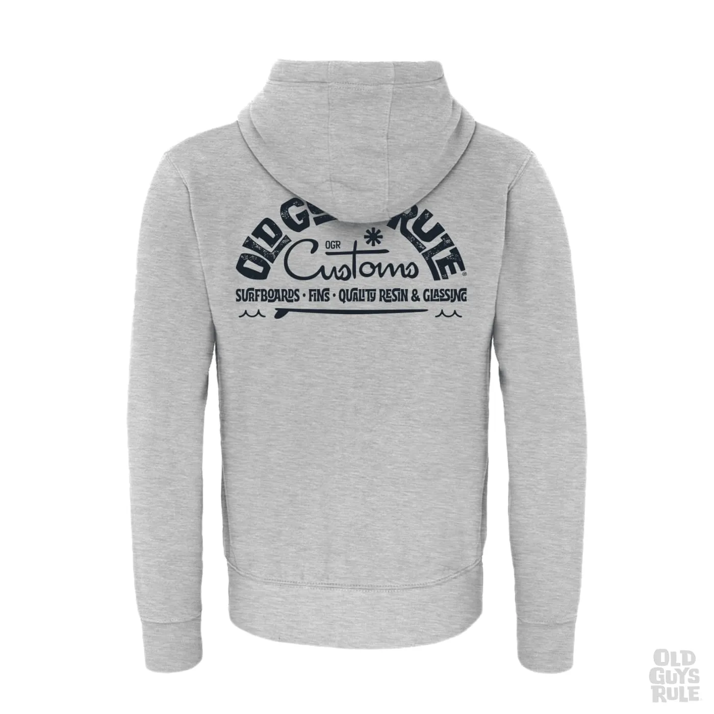 'Custom Surf Shop' Zip Hoodie - Sport Grey