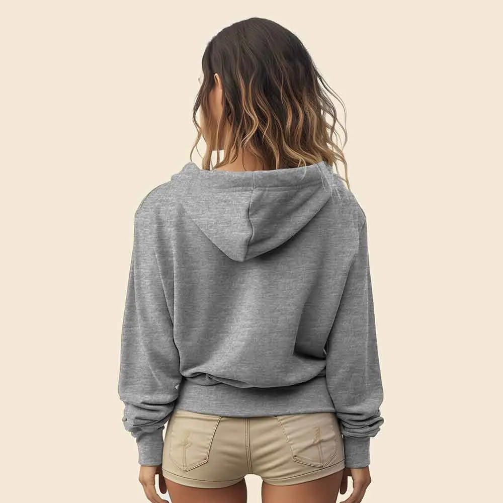 Dalix Flamingo Cropped Zip Hoodie